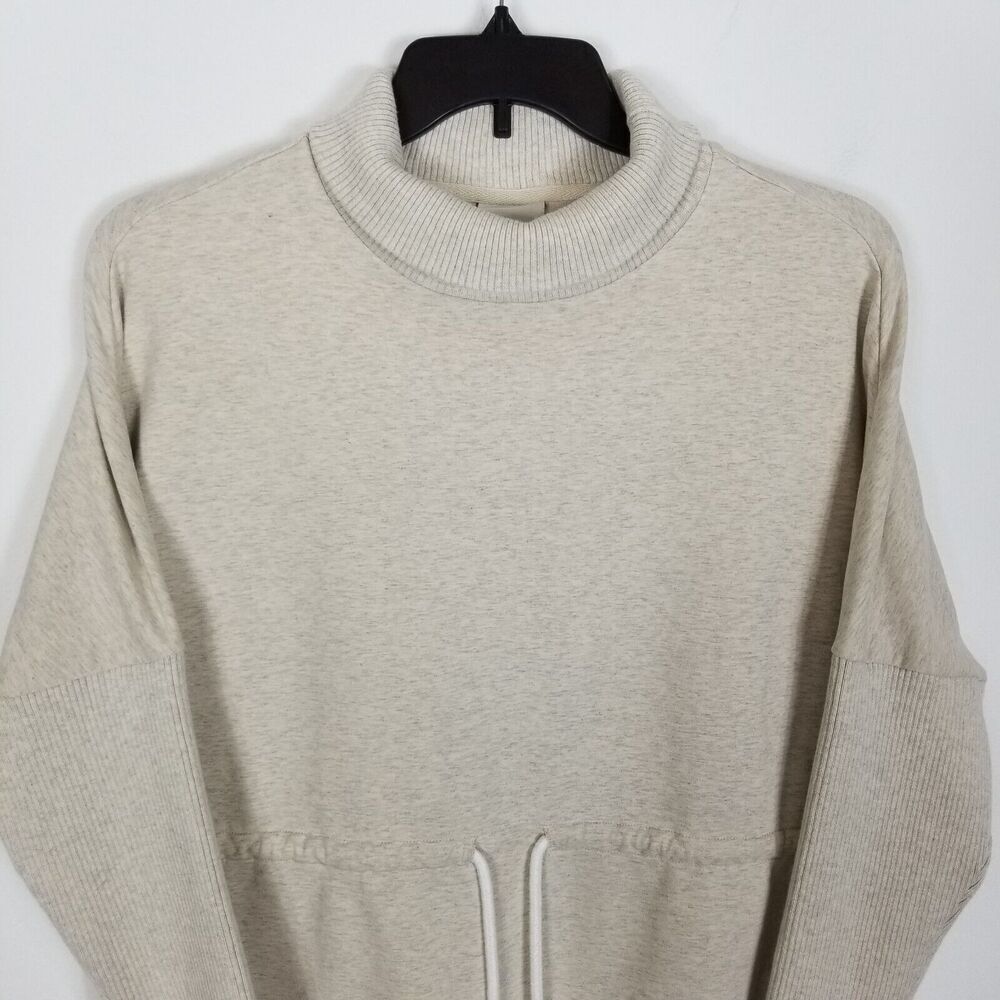 Varley Women Adelaine Pullover Sweatshirt Sz S Oatmeal Drawstring Waist Casual - Picture 2 of 6